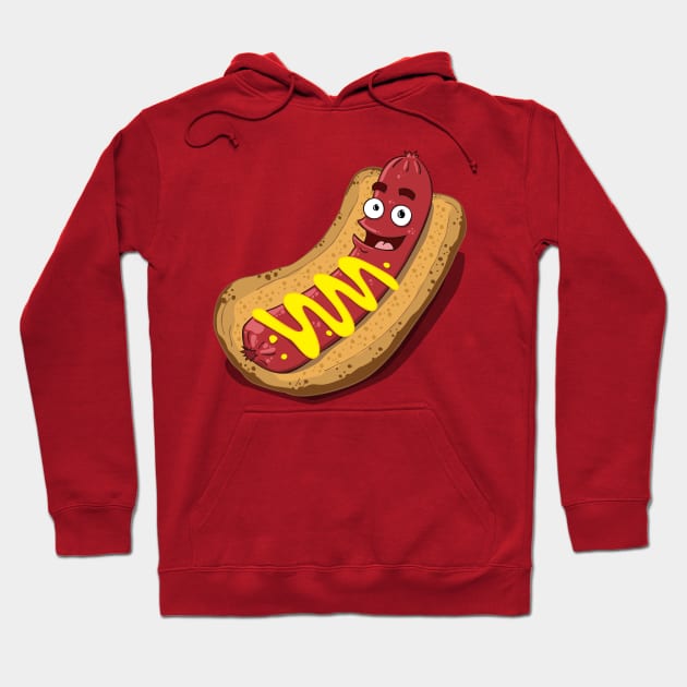 Hot Diggity Dog - with Mustard Hoodie by deancoledesign